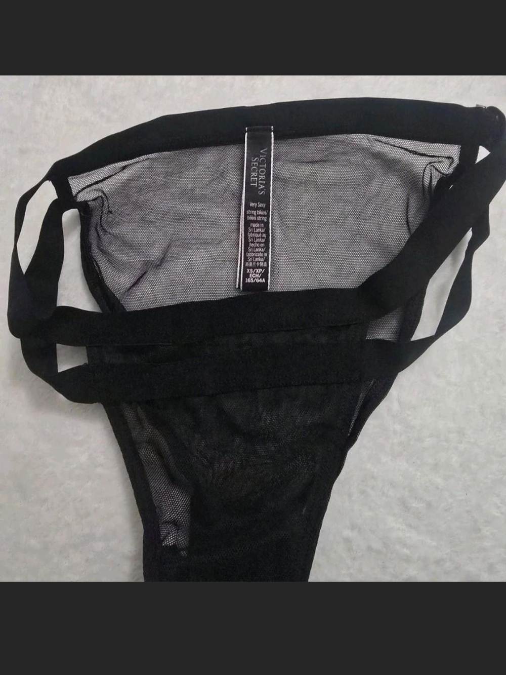 PINK & Victoria's Secret Size XS Lace & Cotton Panty Set Of 3 - Black & Blush - Picture 5 of 6